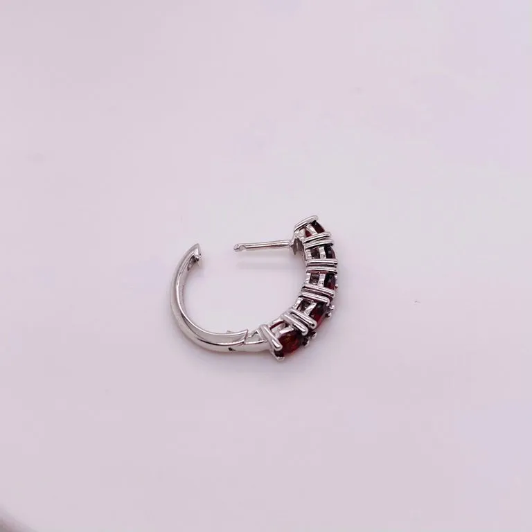 Garnet Huggie Earrings