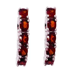 Garnet Huggie Earrings