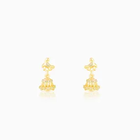 Golden Peacock Jhumki Earrings