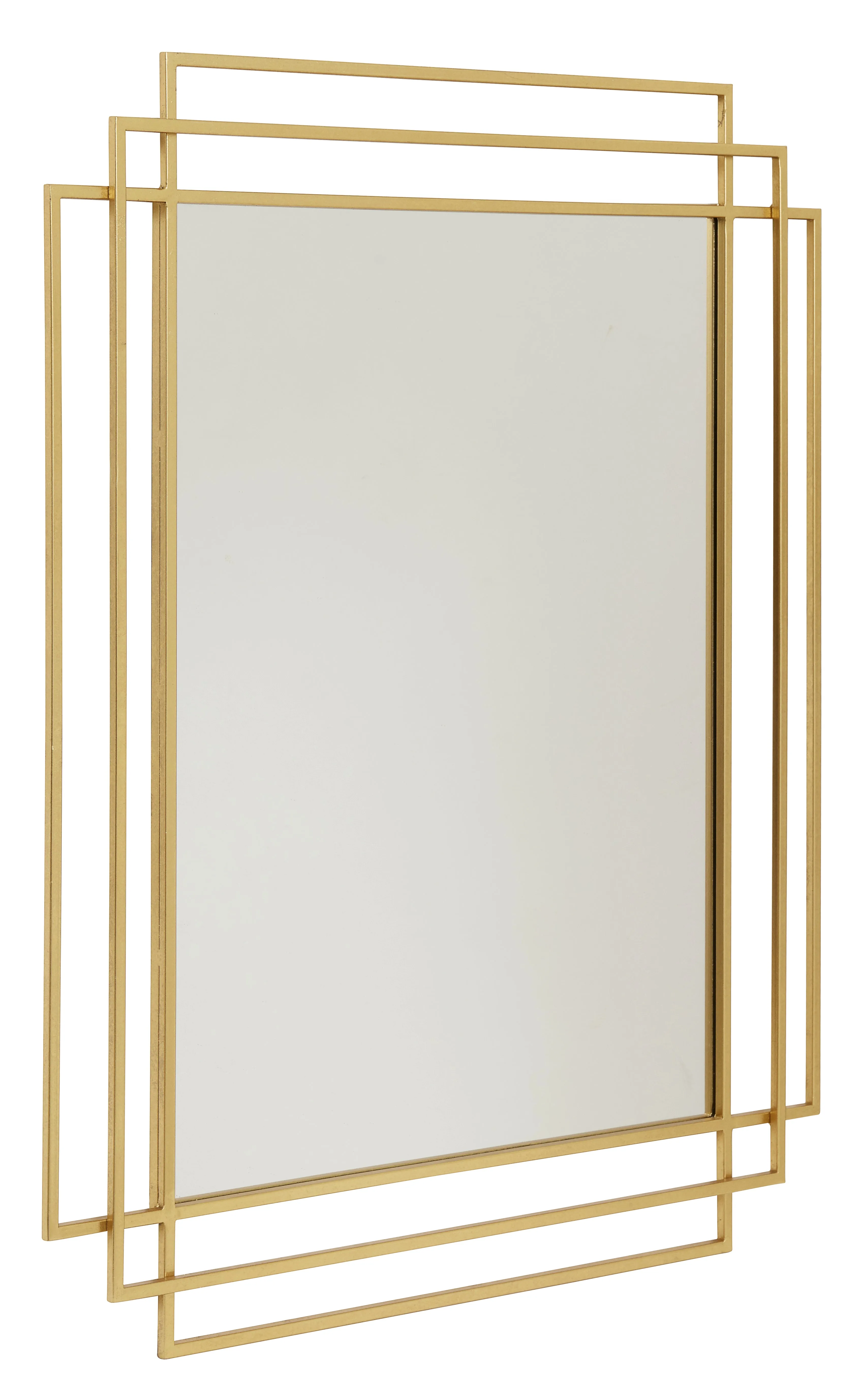 Golden Square Tiered Mirror