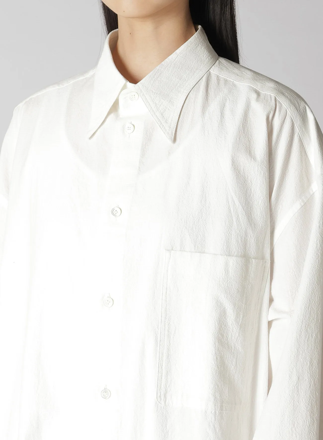 HIGH TWISTED COTTON LONG SHIRT