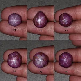 Johnson Star Ruby Gemstone Cabochon : 16cts - 32cts Natural Untreated Unheated Red 6Ray Star Ruby Hexagon Shape