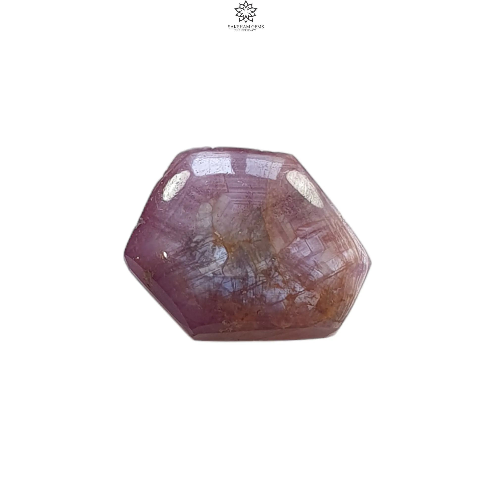 Johnson Star Trapiche Ruby Gemstone Cabochon : 15.60cts Natural Untreated Unheated 6Ray Star Ruby Hexagon Shape 16.5*14mm