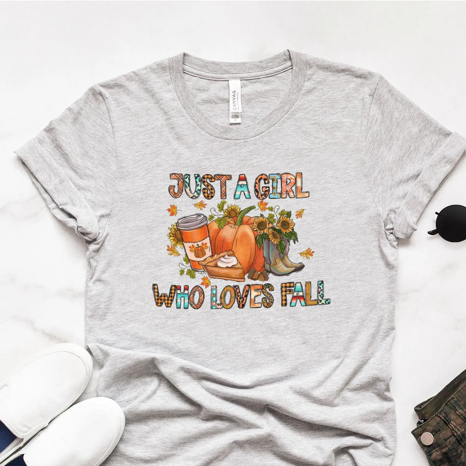 Just a Girl Who Loves Fall Block Tee