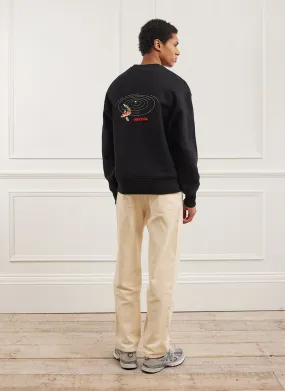 Koi Pond Sweatshirt | Embroidered Organic Cotton | Black