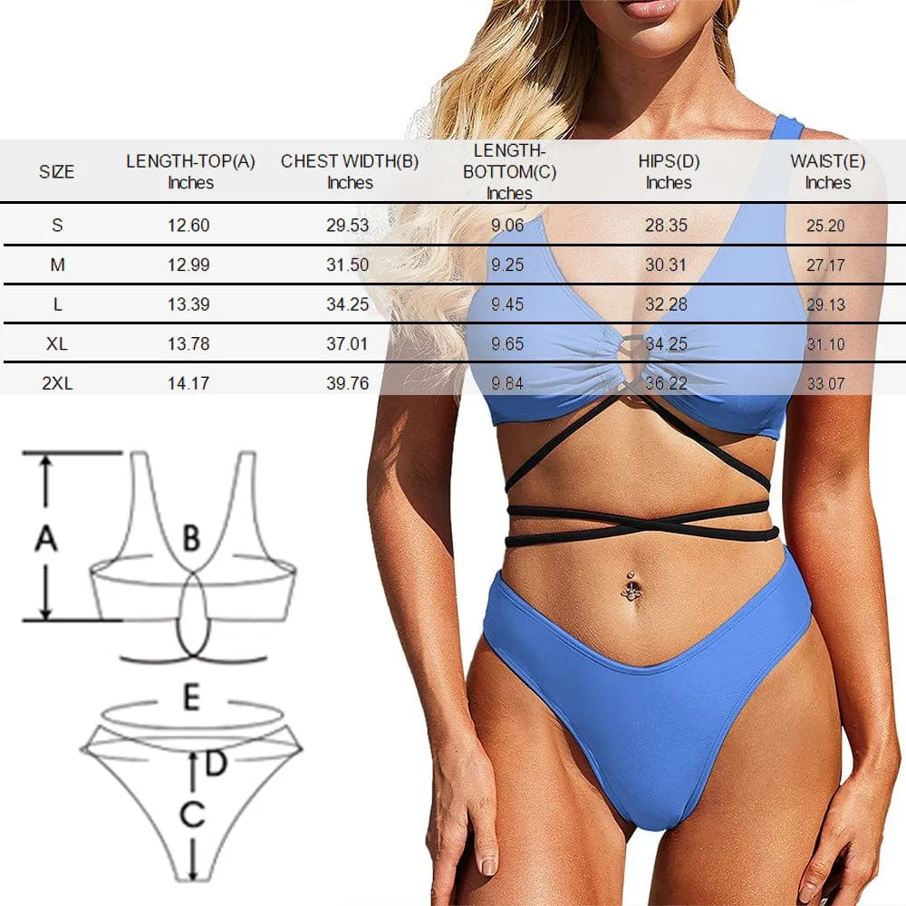 #Leopard Bikini Set #Husband/Boyfriend Face On-Personalized Women's Swimwear Bikini Swimsuit Beach Bathing Suit Travel Boat Cruise Pool Party Outfits