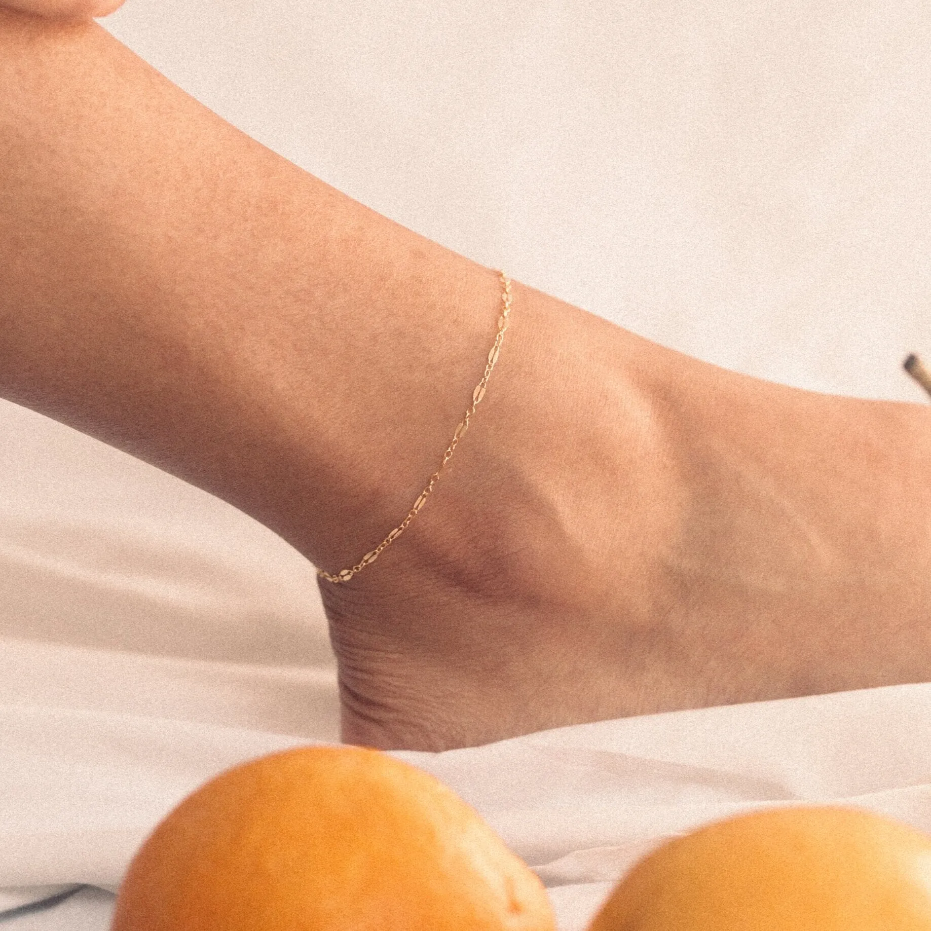 Luna Sequin Gold Chain Anklet