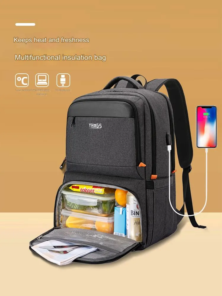 Lunch Backpack, Insulated Cooler Backpack Lunch Box for Men Women with USB Port AB230