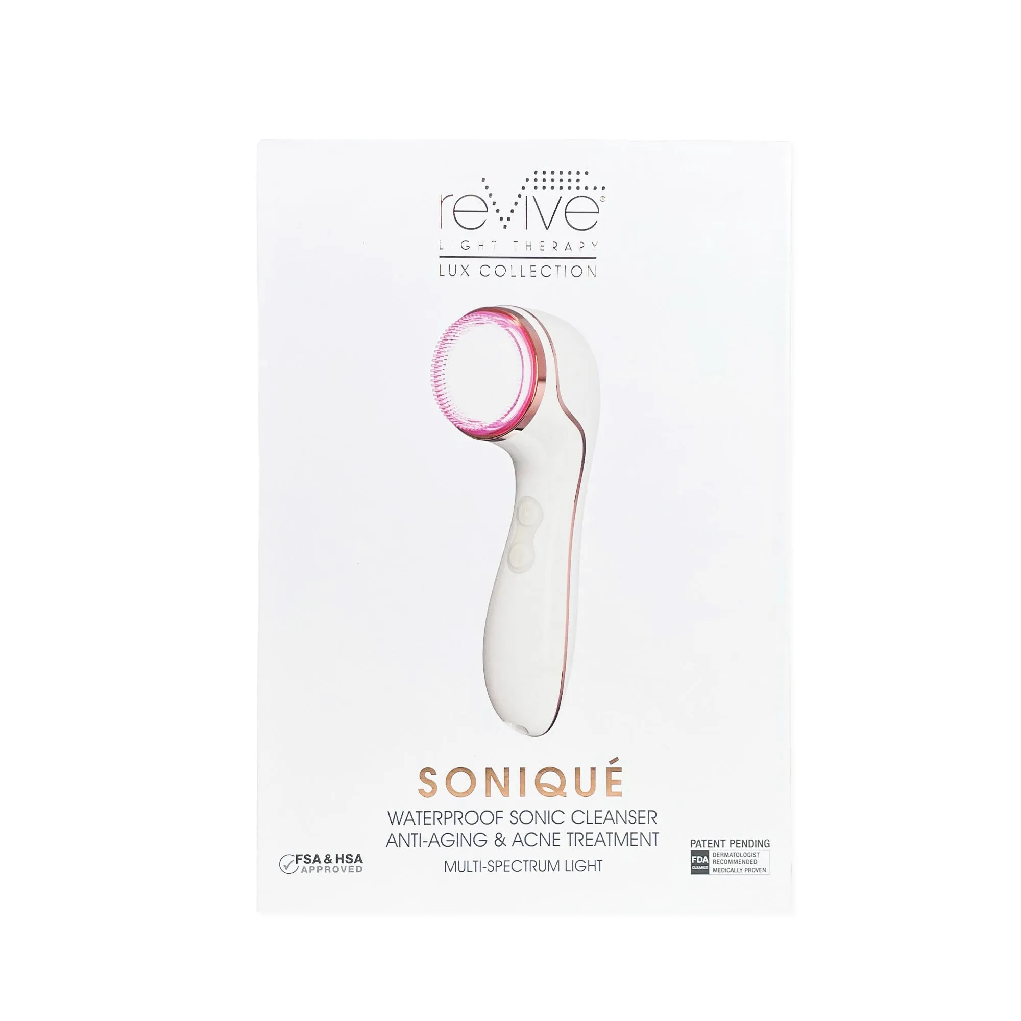 Lux Soniqué LED Sonic Cleanser, Wrinkle Reduction & Acne Treatment by reVive Light Therapy