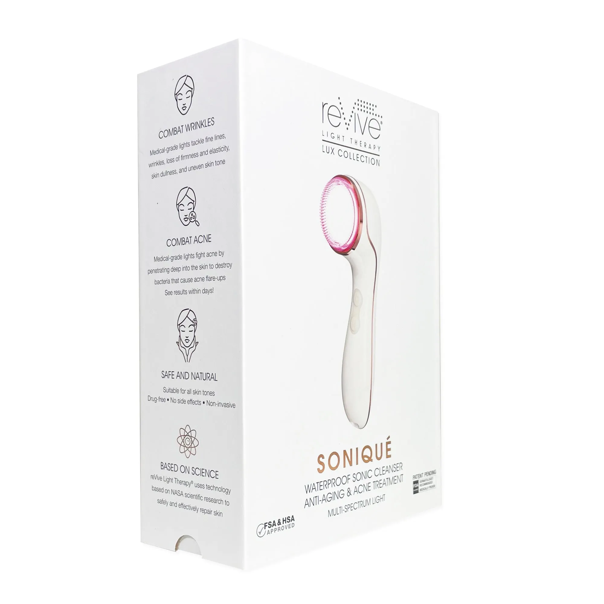 Lux Soniqué LED Sonic Cleanser, Wrinkle Reduction & Acne Treatment by reVive Light Therapy