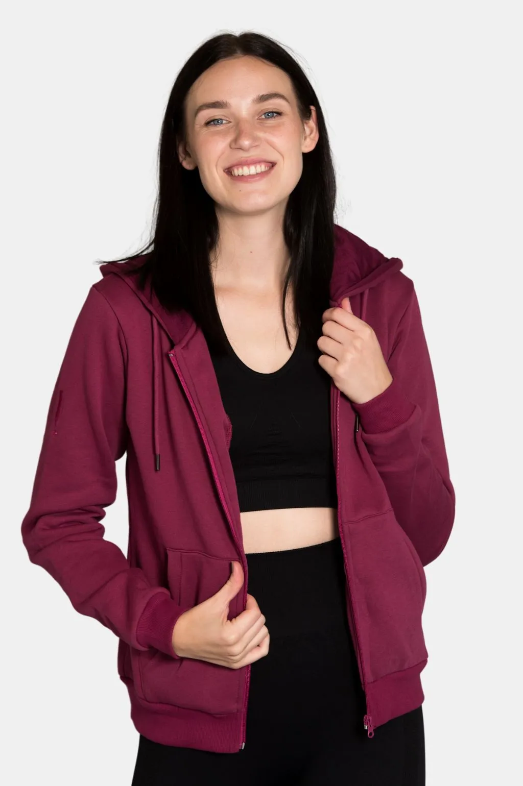 Luxurious FitPink Fleece Hoodie V2 - Deep Magenta