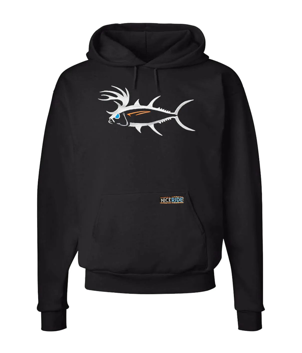 "Buck-Eye" Black Pullover Hoodie For Men And Women