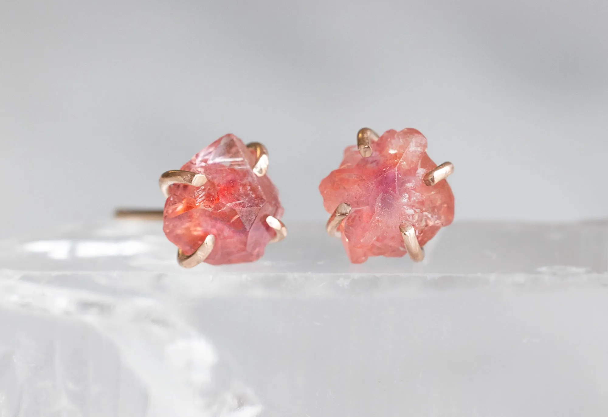 Raw Gemstone Stud Earrings