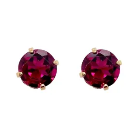 Rhodolite Garnet Stud Earrings