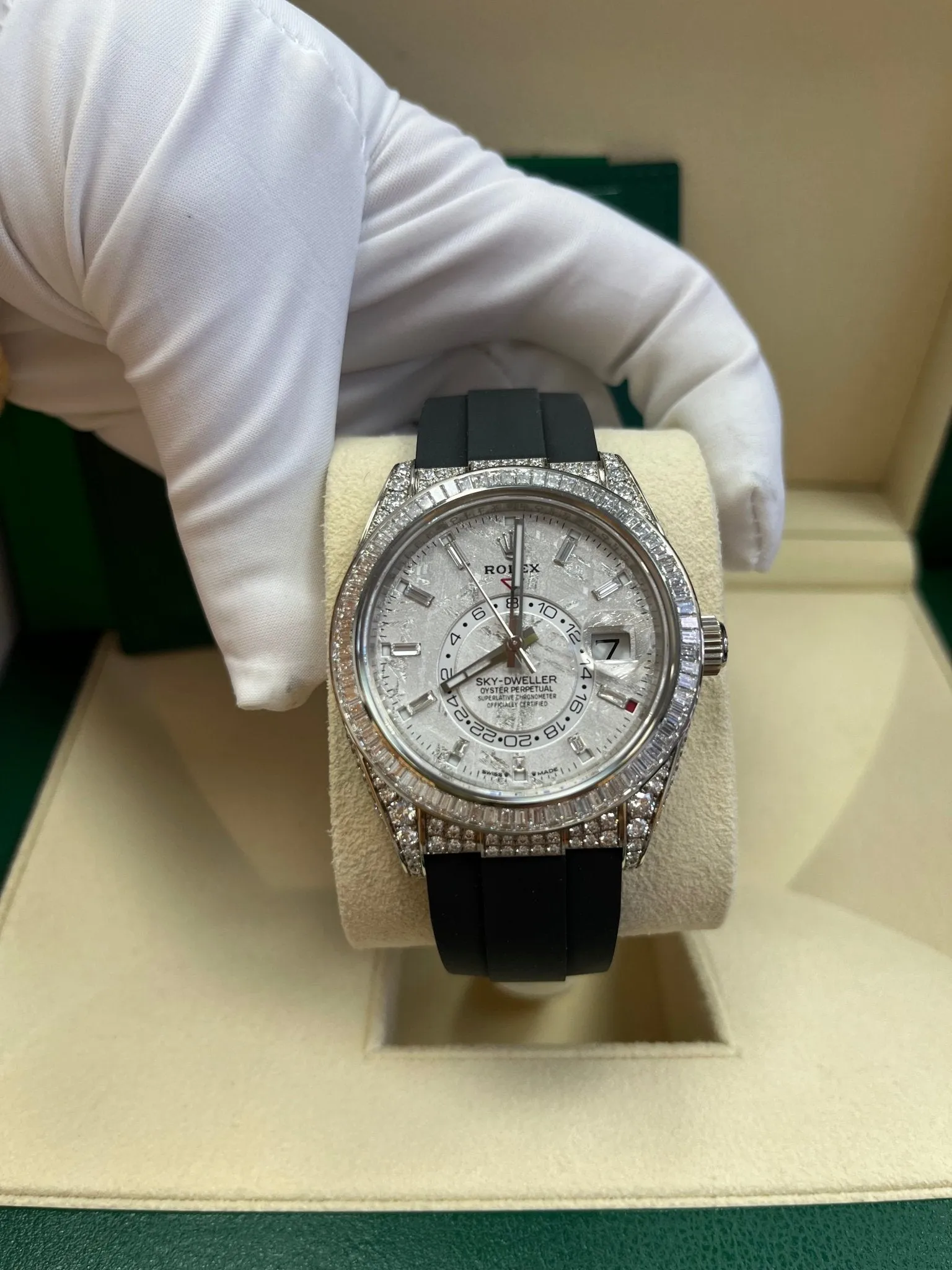 Rolex Sky-Dweller Meteorite Diamonds Baguette Dial Factory Diamonds 336259TBR