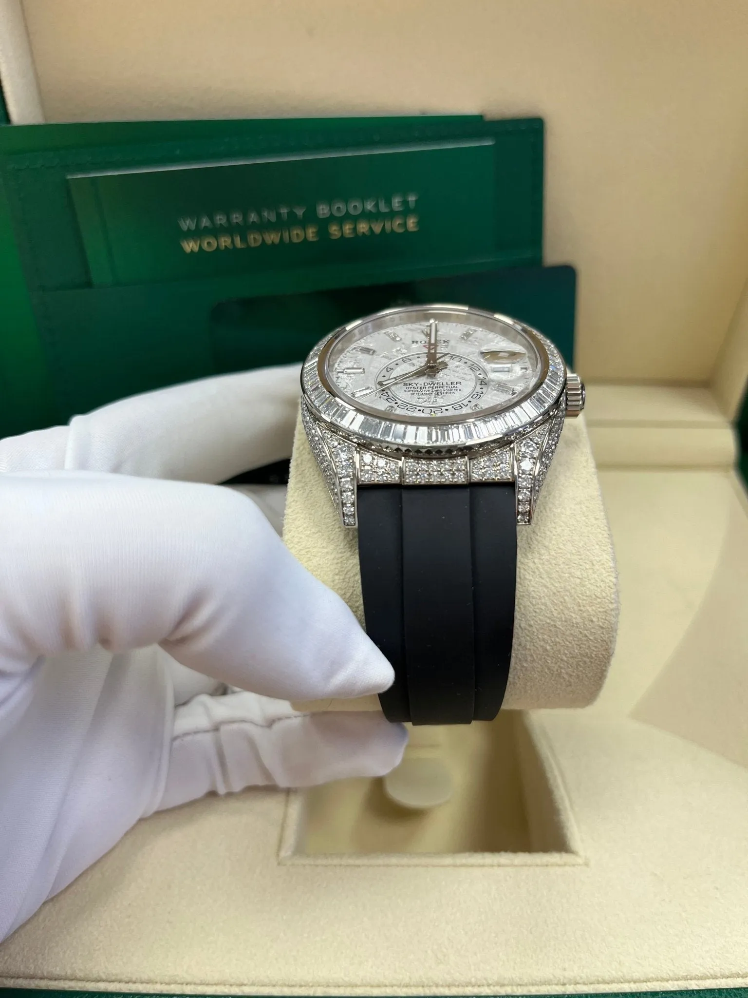 Rolex Sky-Dweller Meteorite Diamonds Baguette Dial Factory Diamonds 336259TBR