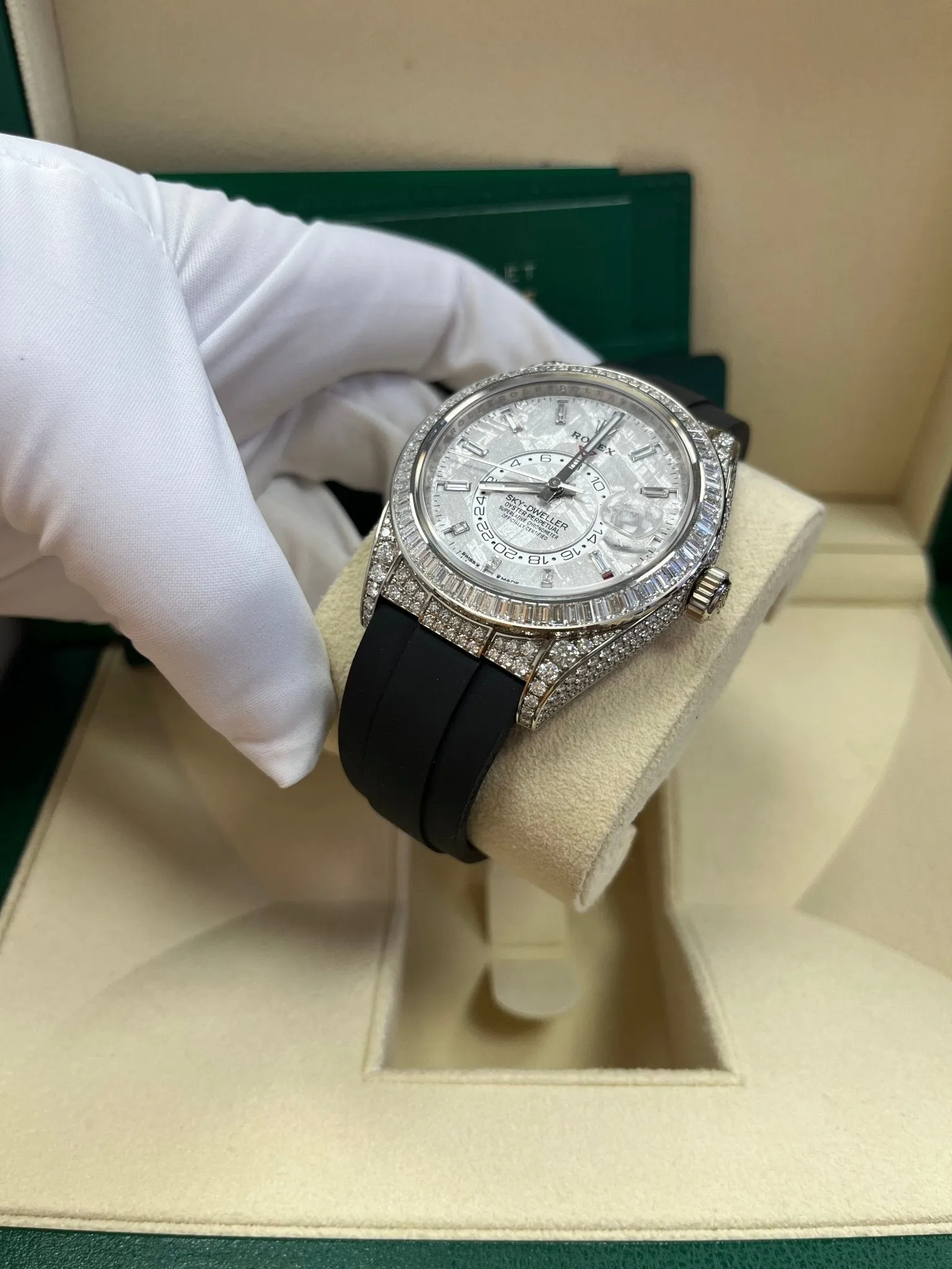 Rolex Sky-Dweller Meteorite Diamonds Baguette Dial Factory Diamonds 336259TBR