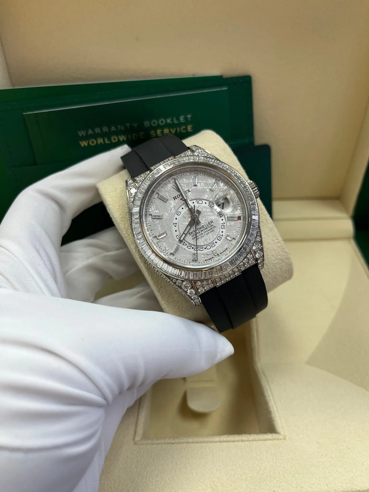 Rolex Sky-Dweller Meteorite Diamonds Baguette Dial Factory Diamonds 336259TBR