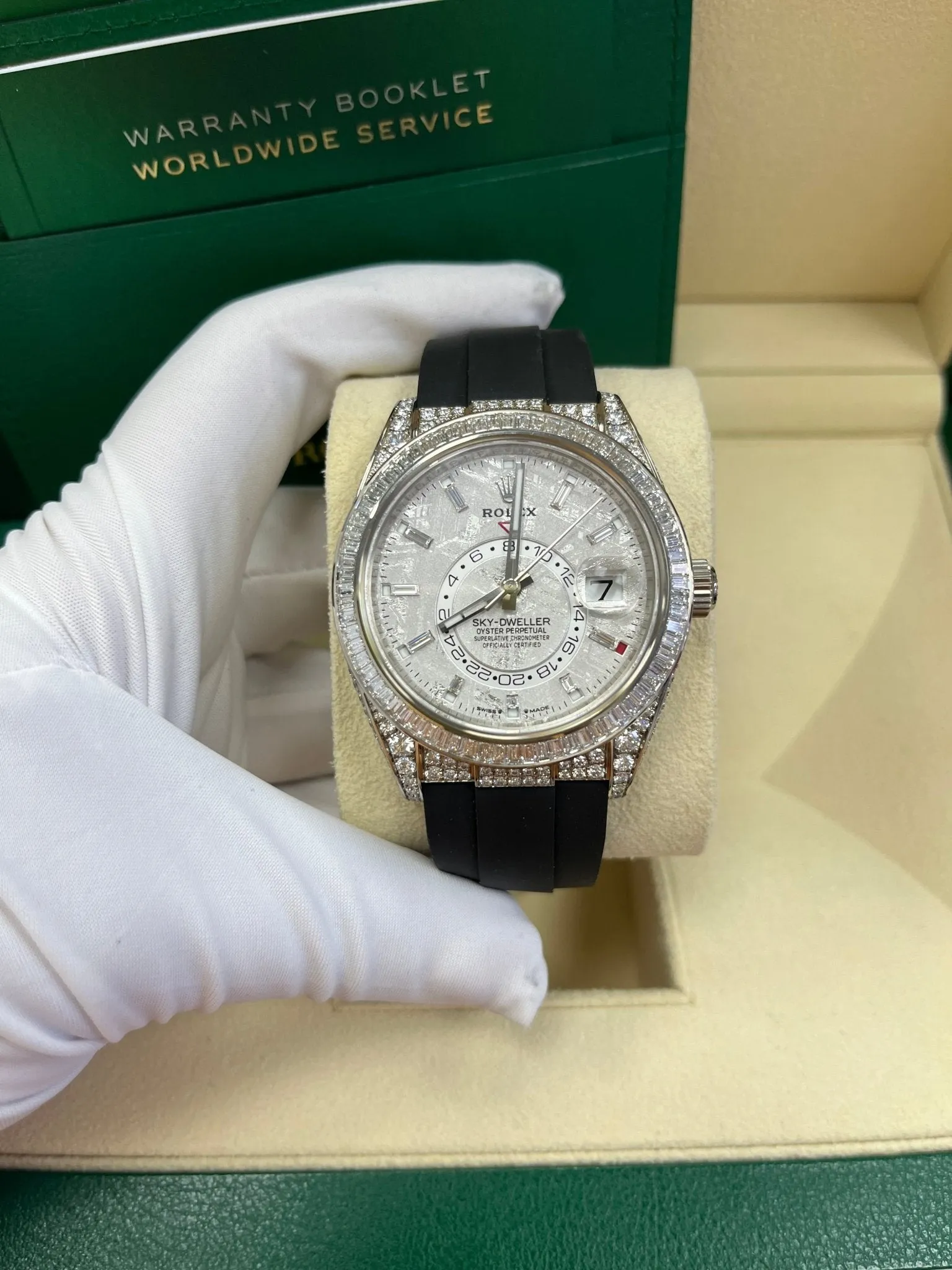 Rolex Sky-Dweller Meteorite Diamonds Baguette Dial Factory Diamonds 336259TBR