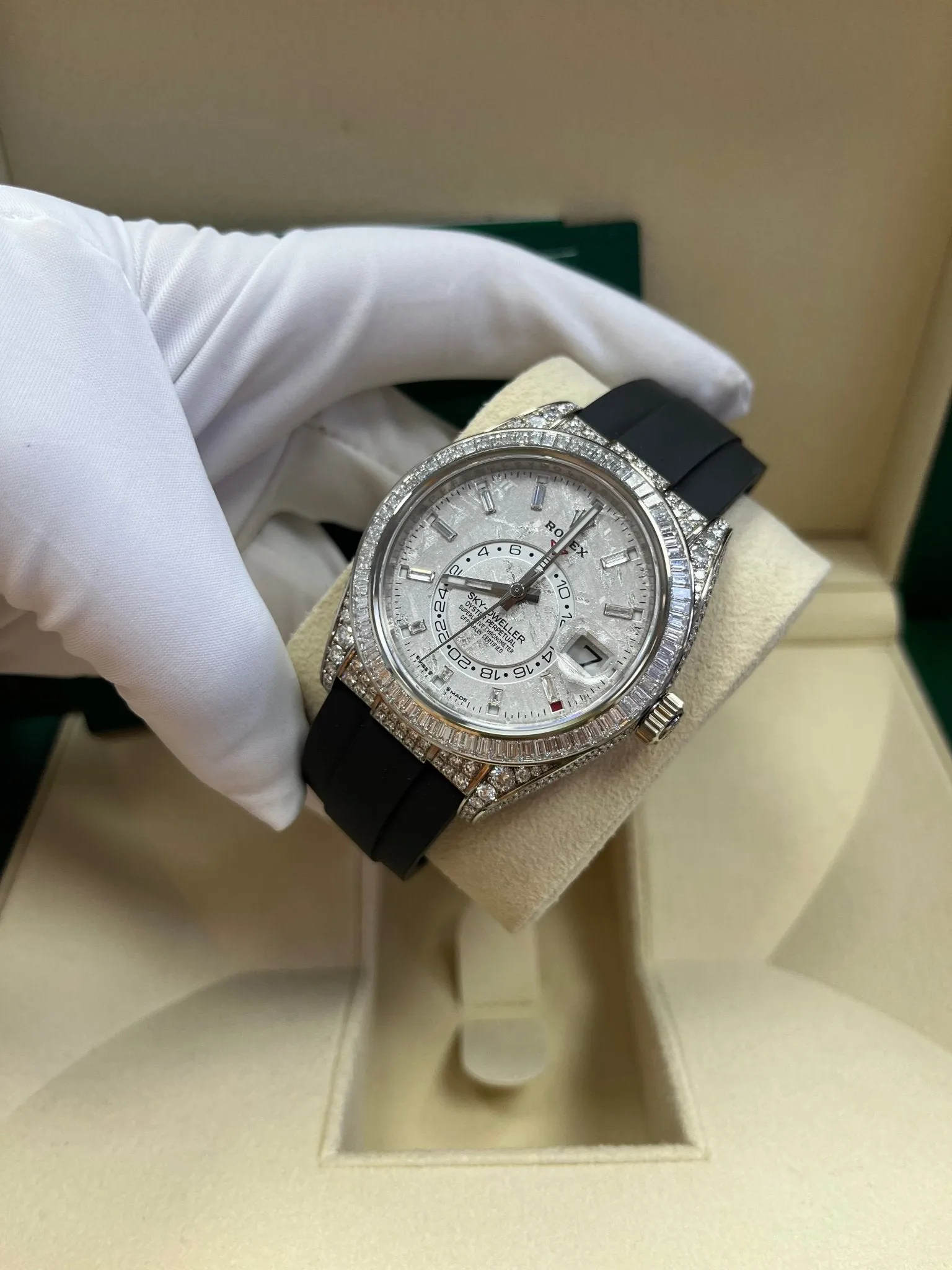 Rolex Sky-Dweller Meteorite Diamonds Baguette Dial Factory Diamonds 336259TBR