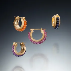 Small Gemstone Hoops (gv)