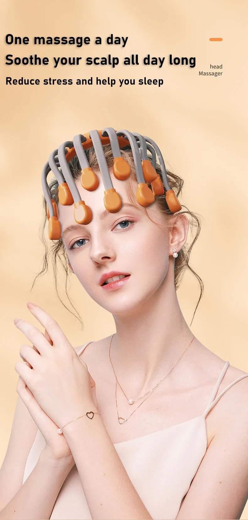 Smart Vibration Full Body Relax Scalp Head Massage Machine Relieves Fatigue Octopus Electric Head Scalp Massager | MZ-HM156