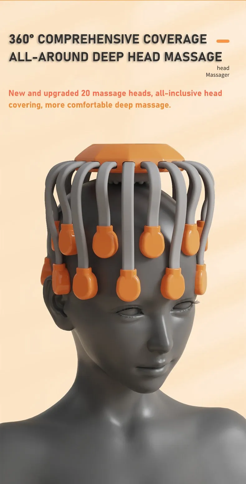 Smart Vibration Full Body Relax Scalp Head Massage Machine Relieves Fatigue Octopus Electric Head Scalp Massager | MZ-HM156