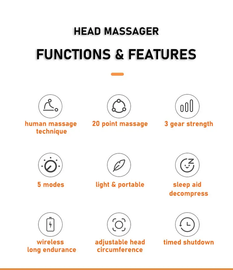 Smart Vibration Full Body Relax Scalp Head Massage Machine Relieves Fatigue Octopus Electric Head Scalp Massager | MZ-HM156