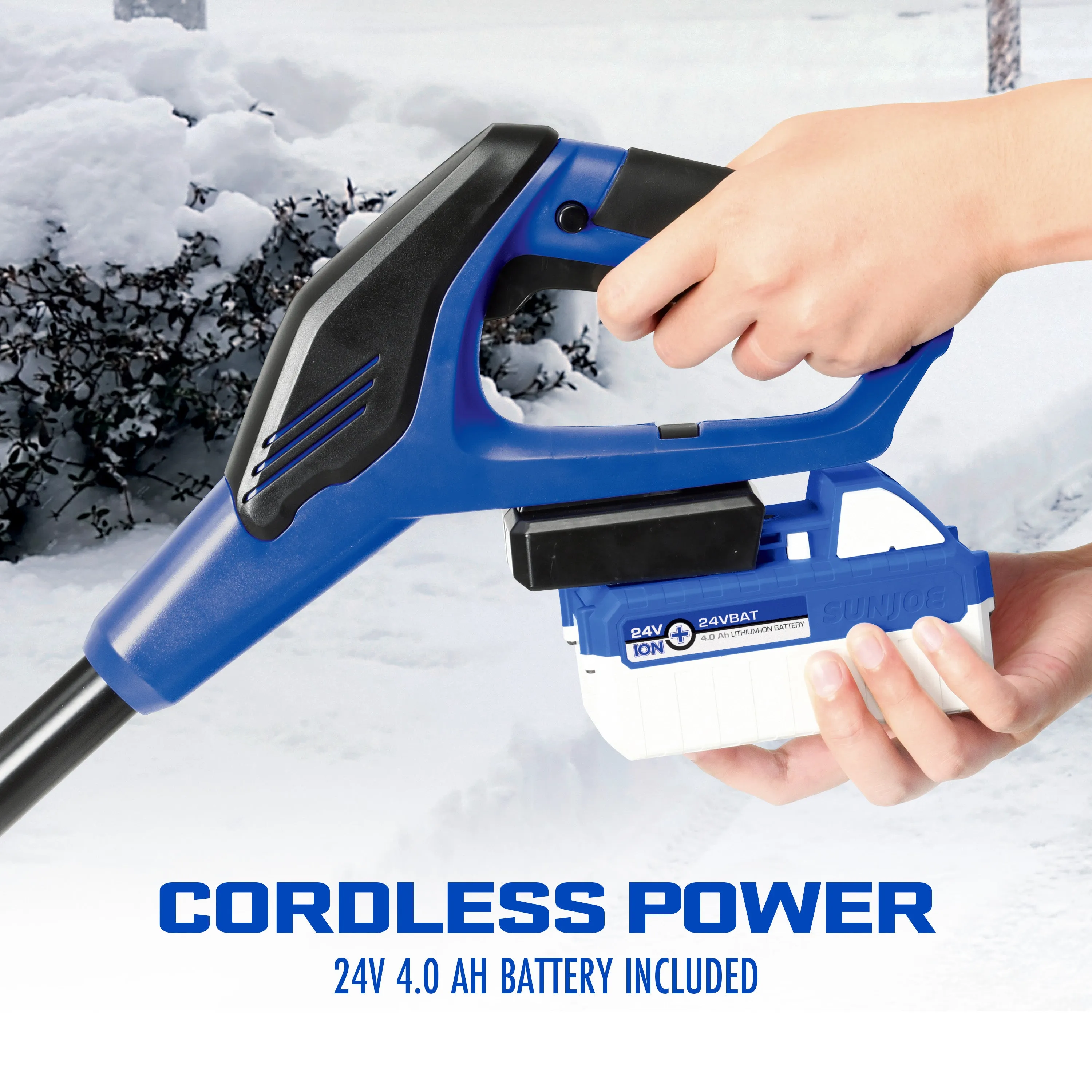 Snow Joe 24V-SS13-TV1 24-Volt* IONMAX Cordless Snow Shovel Bundle | W/ 4.0-Ah Battery, Charger, Cover, Ice Dozer and Extended Warranty