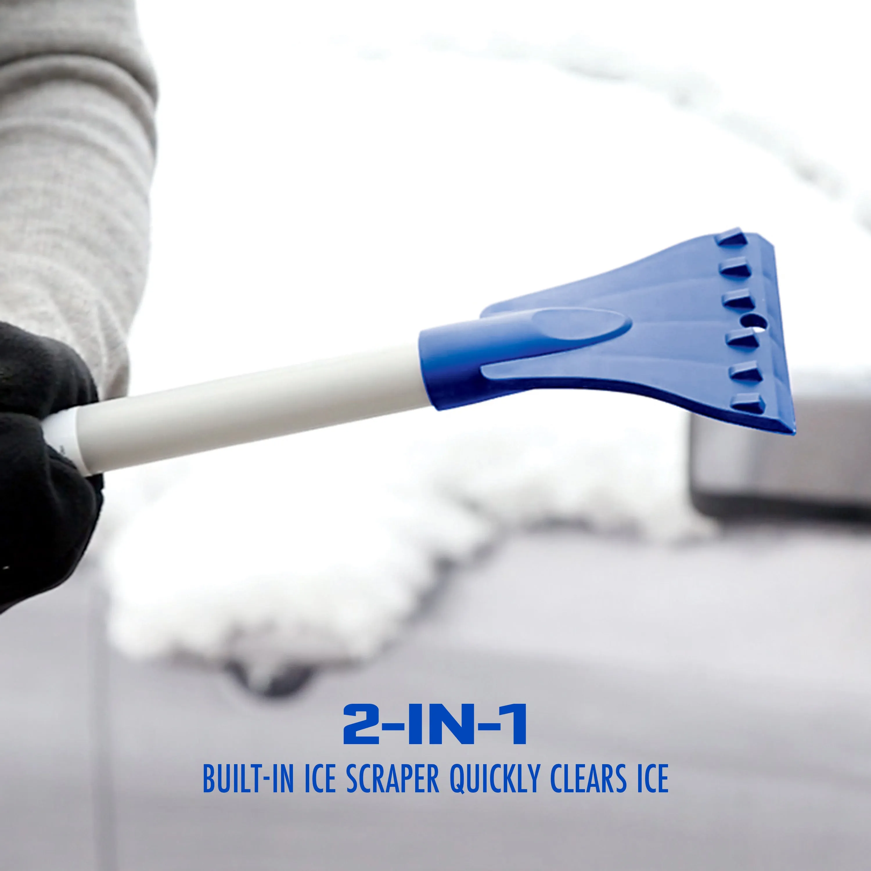 Snow Joe SJBLZD-2 The Original 2-In-1 Telescoping Snow Broom   Ice Scraper | 18-Inch No-Scratch Foam Head, Closed Cell Foam for No Water Absorption | 2-Pack