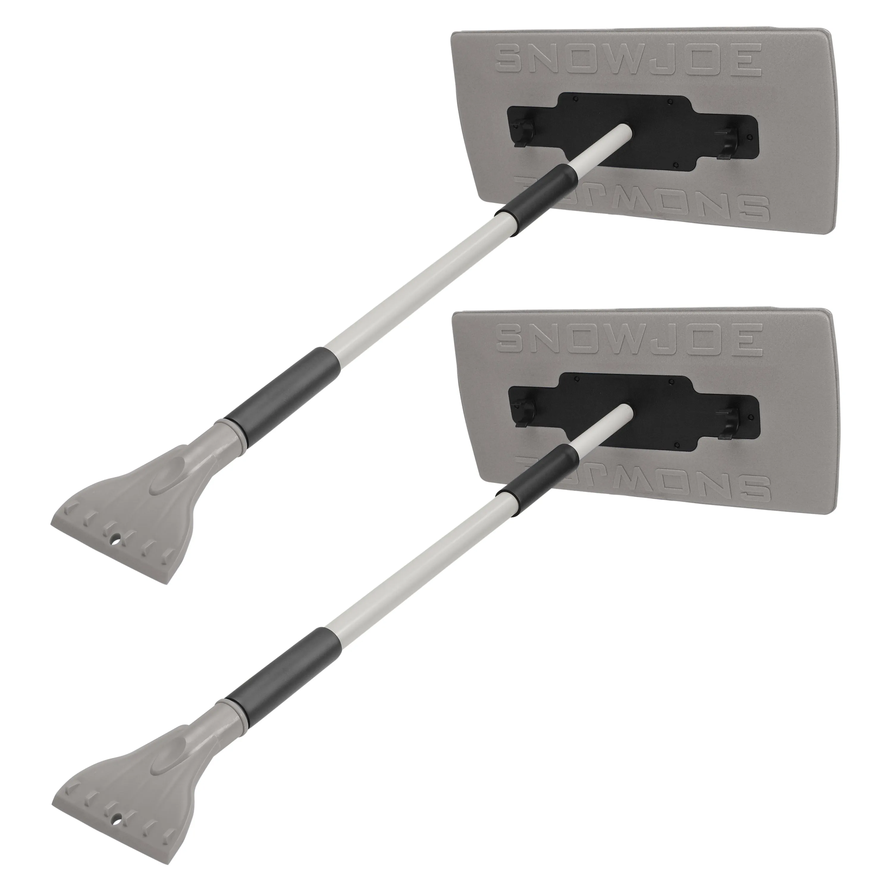 Snow Joe SJBLZD-JMB-GRY2 Jumbo Telescoping Snow Broom   Ice Scraper | 2-Pack | Gray