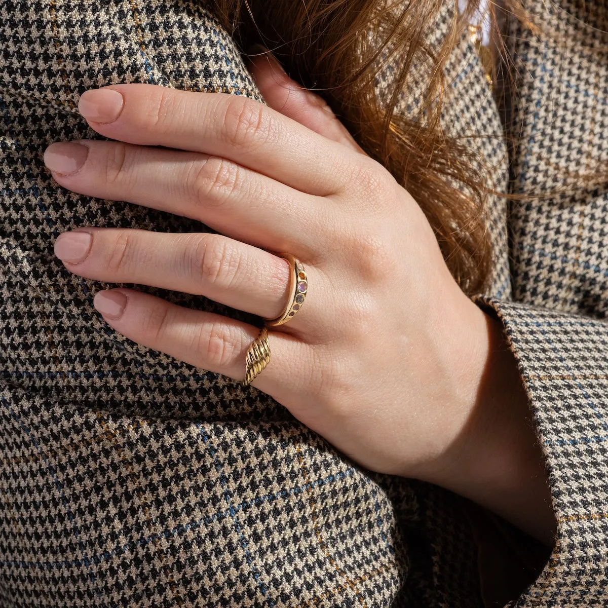 Solid Gold Twisted Signet Ring