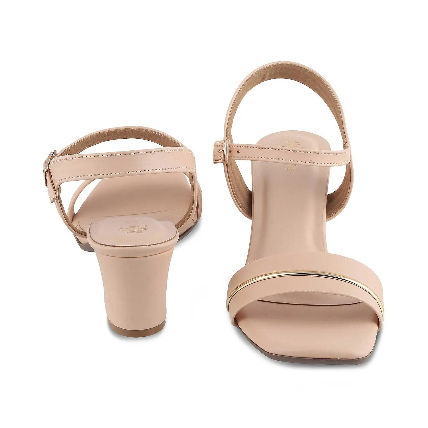 The Kachel Beige Women's Dress Block Heel Sandals Tresmode